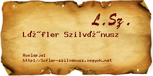 Löfler Szilvánusz névjegykártya